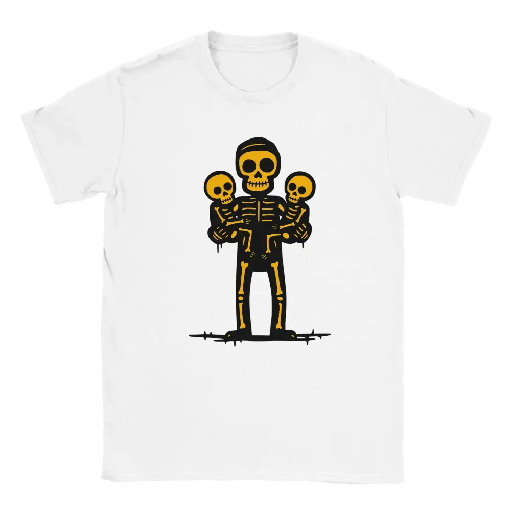Valkoinen lyhythihainen crewneck T-paita Skeleton Graphic Faija T-paita