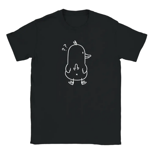 Hämmennyksen Ankka T-paita musta t-paita valkoinen ankka designiä varten