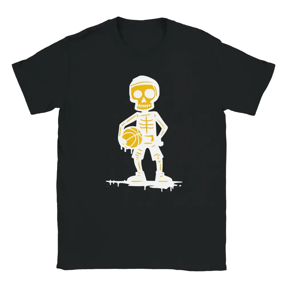 Mustat T-paita Skeleton basketball pelaaja design Koripalloilija T-paita