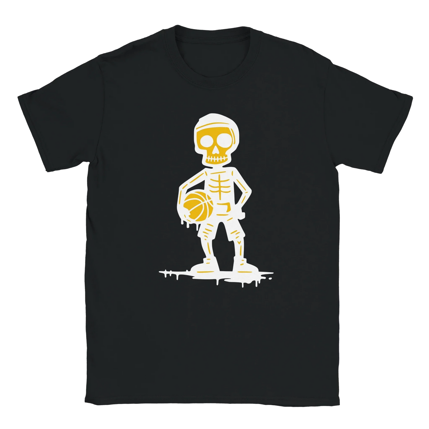 Mustat T-paita Skeleton basketball pelaaja design Koripalloilija T-paita
