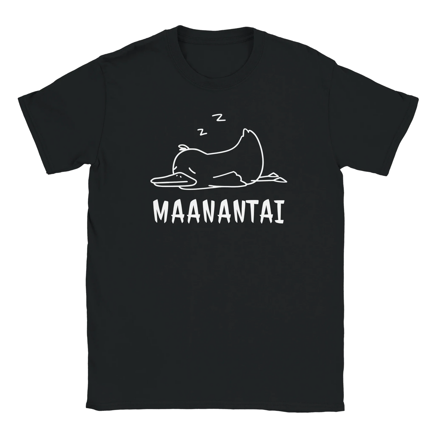 MaanantaiAnkka T-paita musta t-paita nukkuvalla ankkaliitoksella
