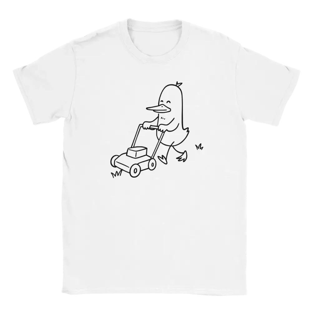 Pihan Valtias T-paita valkoinen crewneck t-paita cartoon-lintupush lawnmower