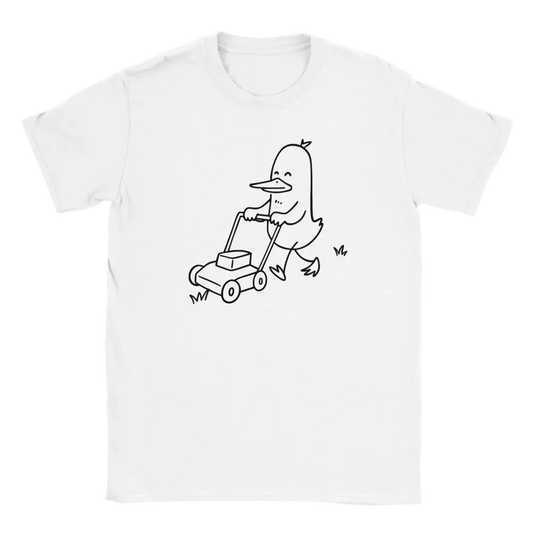 Pihan Valtias T-paita valkoinen crewneck t-paita cartoon-lintupush lawnmower