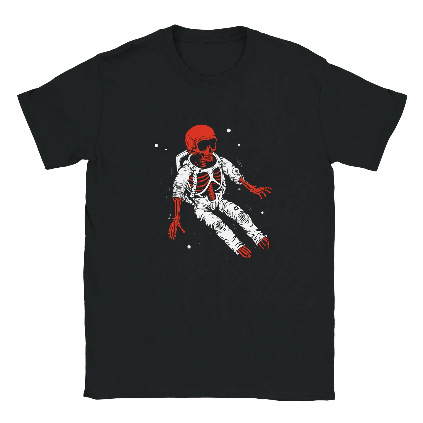 Mustapaita Punainen Skeletorinen Astronauti-Design Pitkä Reissu T-paita