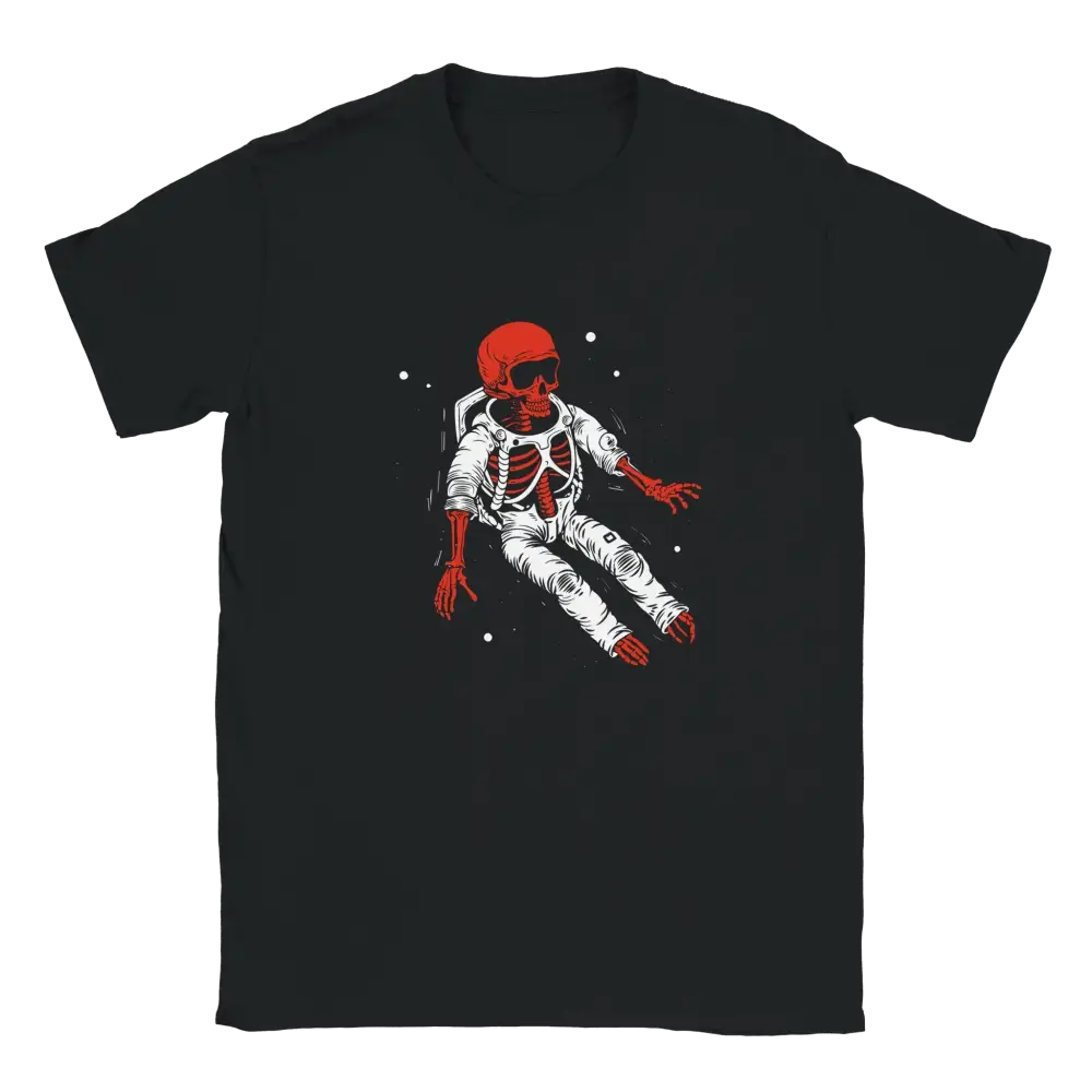 Mustapaita Punainen Skeletorinen Astronauti-Design Pitkä Reissu T-paita