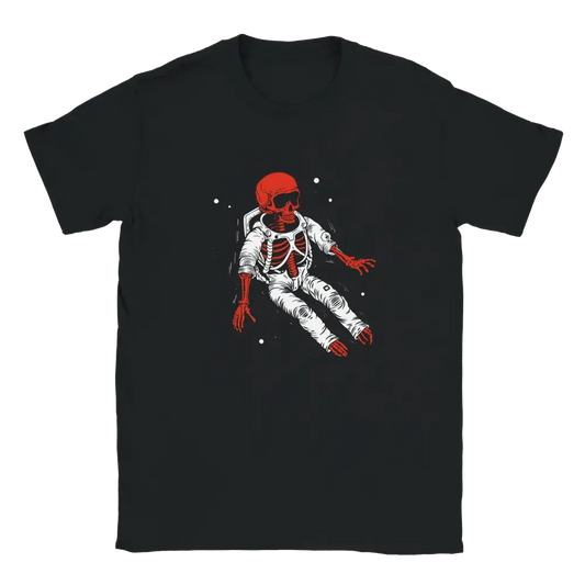 Mustapaita Punainen Skeletorinen Astronauti-Design Pitkä Reissu T-paita