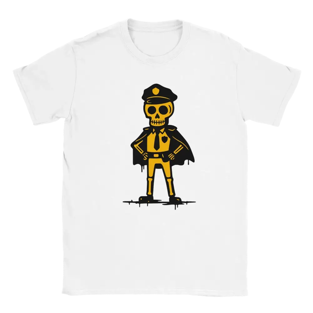 Valkoinen lyhythihainen poliisi skeleton T-paita poliisi - T-paita tuotteen kuva