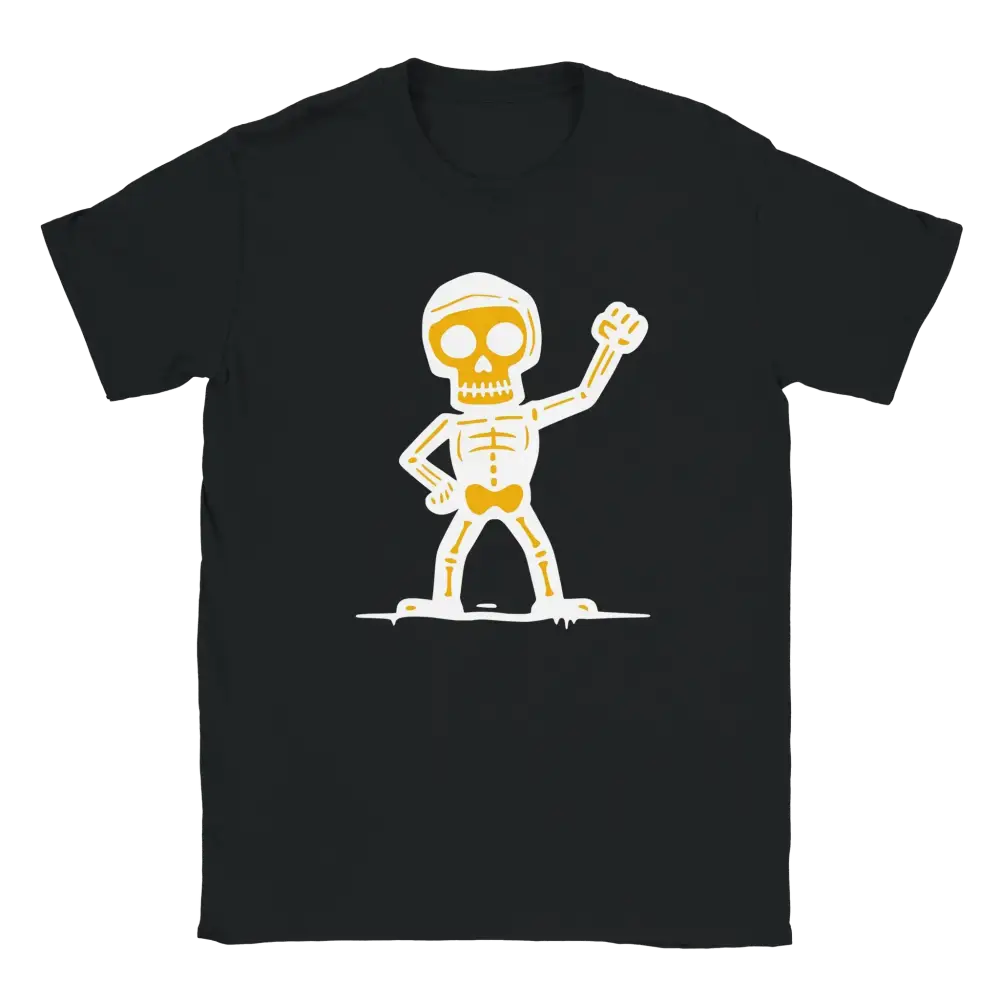 Mustavalkoinen T-paita Rohkea - T-paita, keltainen ja valkoinen sarjakoskelon design