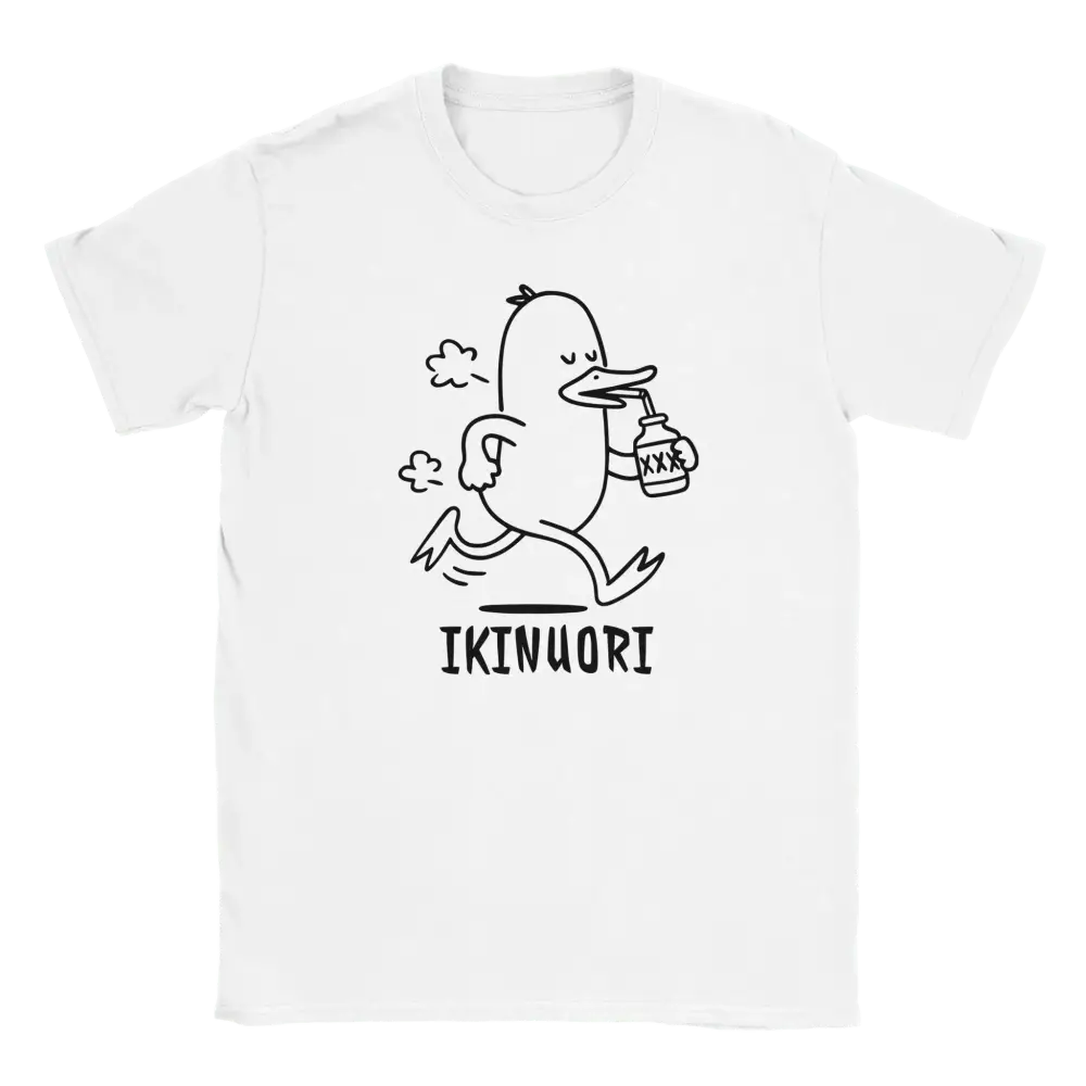 Valkoinen lyhythihainen crewneck T-paita lastenmuotokuva, jossa ankka printti