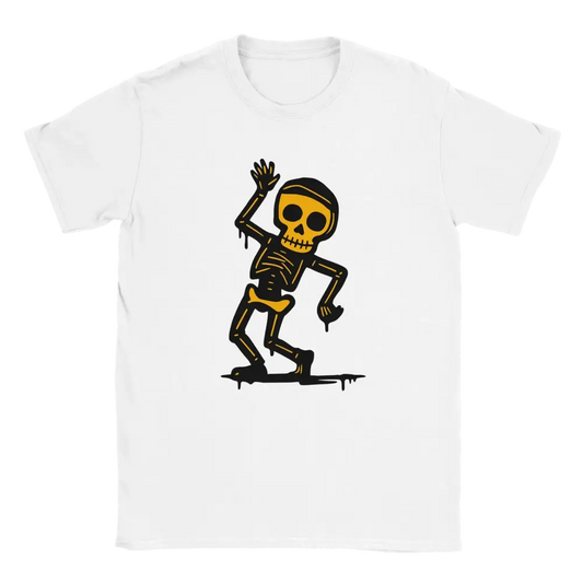 Valkoinen lyhythihainen Tanssija T-paita luurankokuvio, miesten ja naisten vaihtoehto