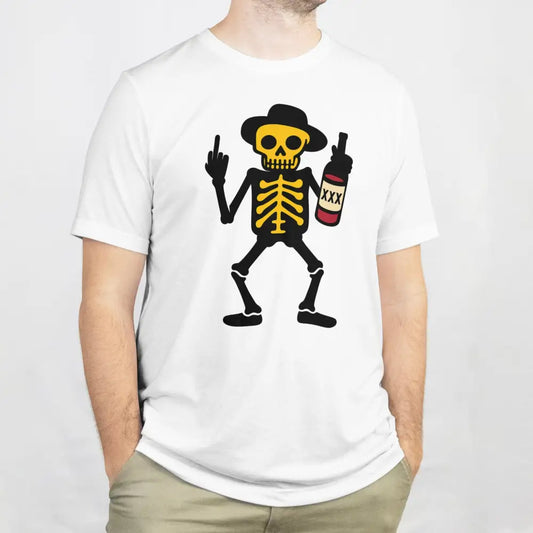 Valkoinen crew neck T-paita Skeleton Graphic Terveisiä Elämälle - T-paita