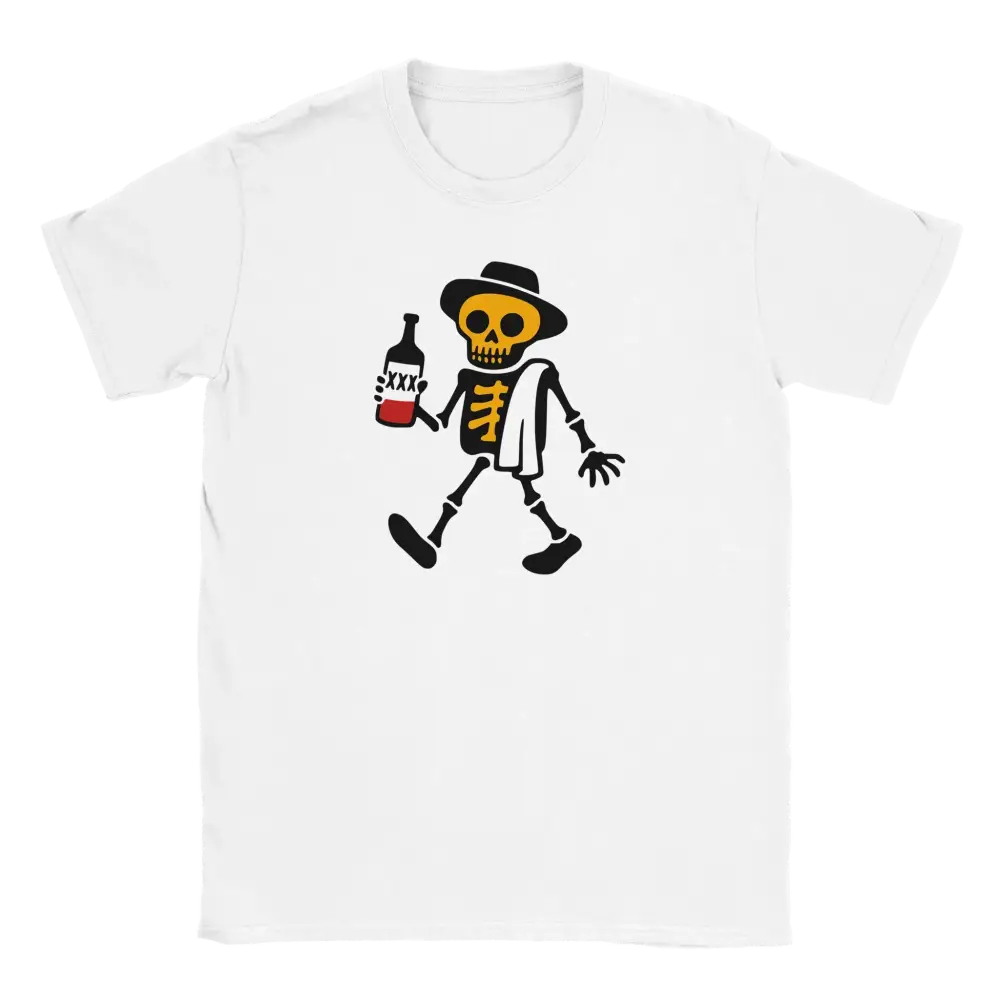 Valkoinen lyhythihainen crew neck T-paita Skeleton Graphic Viimeinen Löyly