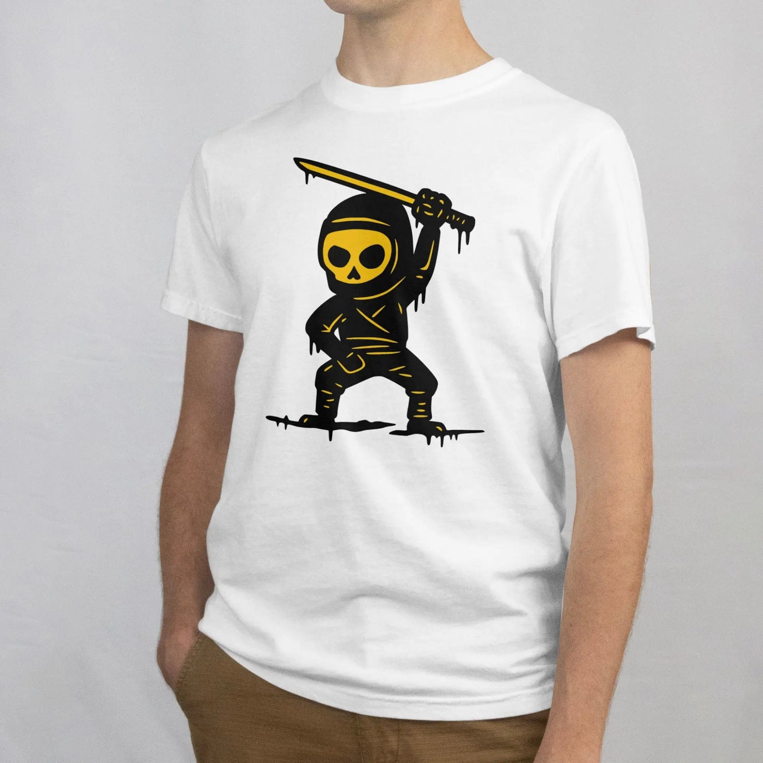 Hauska miesten printtipaita luuranko-printillä | Miestenpaidat.fi