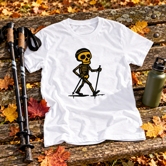 Themed flat-lay photograph of DementiaHiihto - T-paita with accessories related to its printed design.