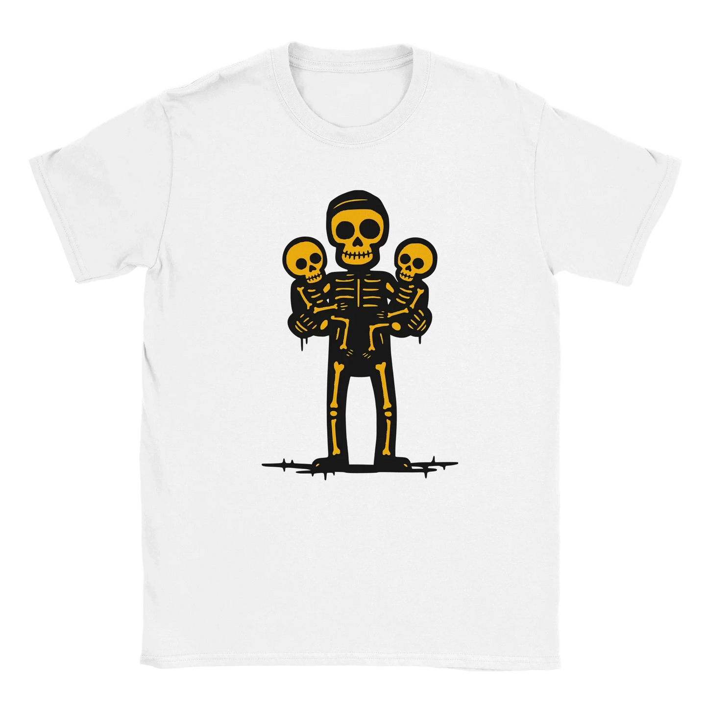 Valkoinen lyhythihainen crewneck T-paita Skeleton Graphic Faija T-paita
