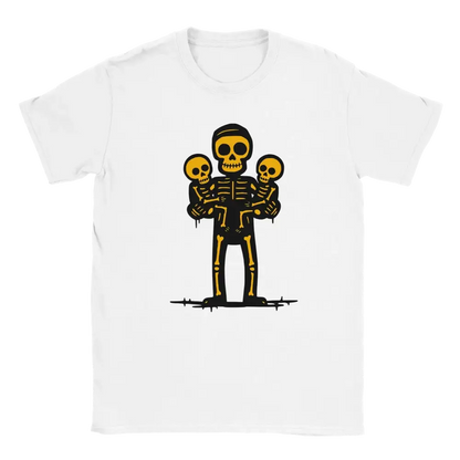 Valkoinen lyhythihainen crewneck T-paita Skeleton Graphic Faija T-paita