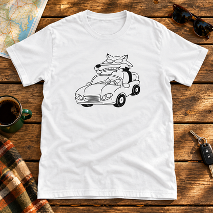 Themed flat-lay photograph of Fast & Fluffy - T-paita with accessories related to its printed design.
