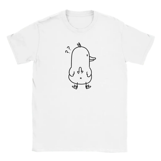 Hämmennyksen Ankka T-paita valkoinen lyhythihainen crew-neck t-paita ankkakuva