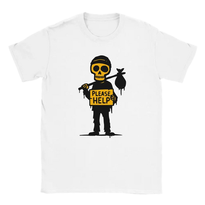 Koditon T-paita valkoinen lyhythihainen crewneck t-paita luurankografiikalla