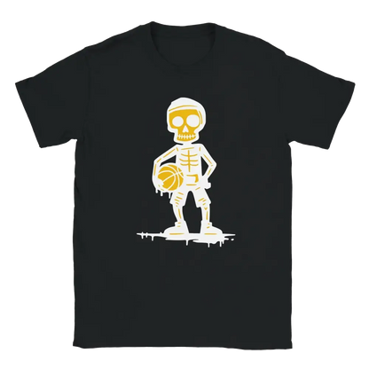 Mustat T-paita Skeleton basketball pelaaja design Koripalloilija T-paita