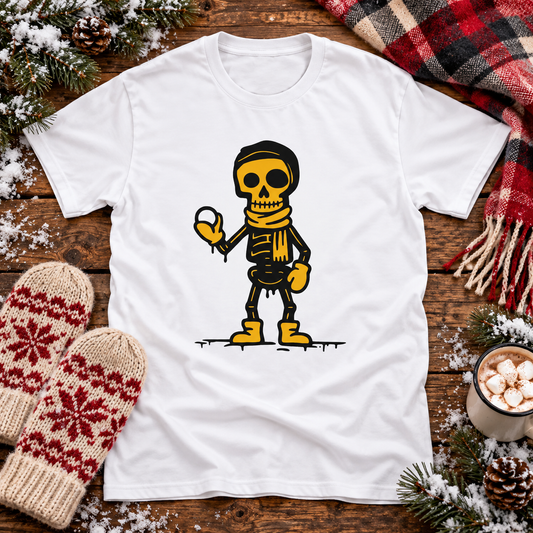 Themed flat-lay photograph of Lumisota - T-paita with accessories related to its printed design.