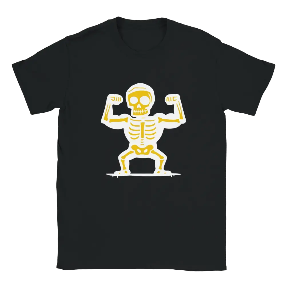 Musta crew-neck T-paita Maailman Vahvin - T-paita, flexaava luurankokuvio