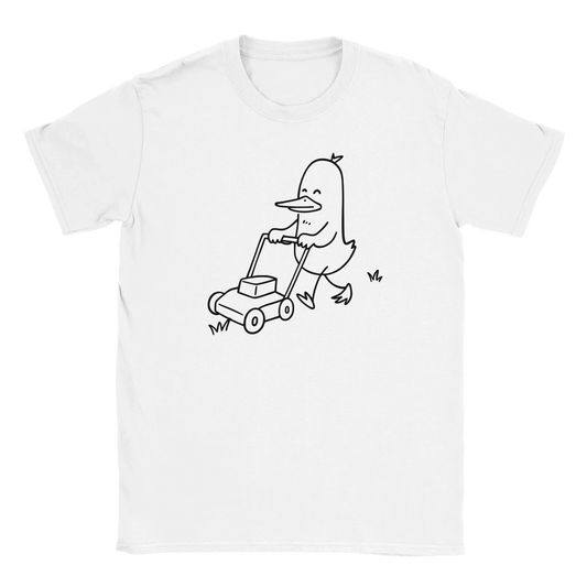 Pihan Valtias T-paita valkoinen crewneck t-paita cartoon-lintupush lawnmower
