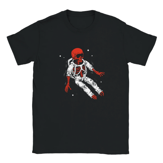 Mustapaita Punainen Skeletorinen Astronauti-Design Pitkä Reissu T-paita