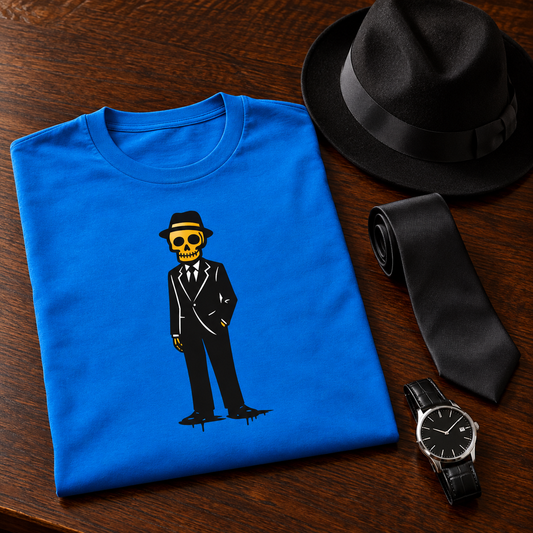 Themed flat-lay photograph of Puvulla - T-paita with accessories related to its printed design.