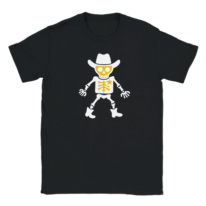 Musta T-paita Cowboy Skeleton grafiikalla Sheriffi T-paita tuote