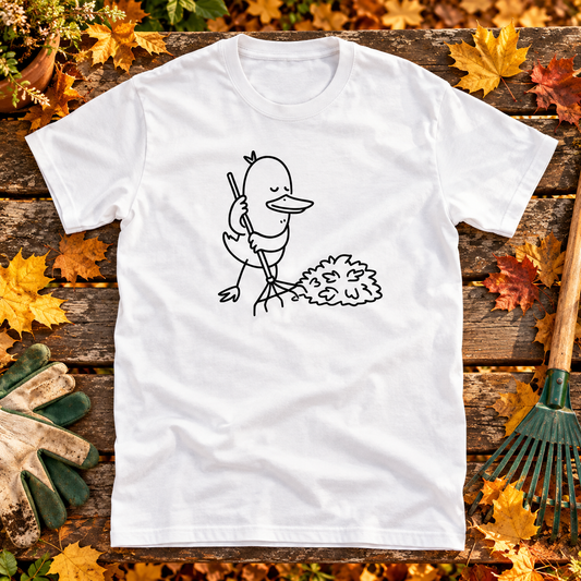 Themed flat-lay photograph of Syksyn Sankari - T-paita with accessories related to its printed design.