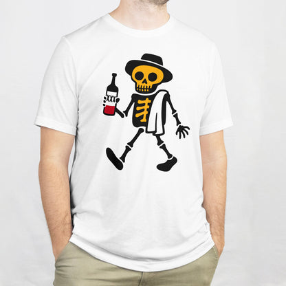 Valkoinen crew neck lyhythihainen T-paita Skeleton Graphic Viimeinen Löyly