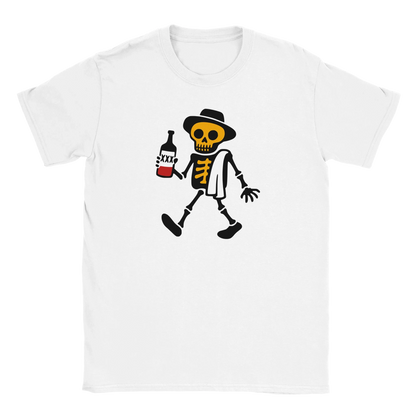 Valkoinen lyhythihainen crew neck T-paita Skeleton Graphic Viimeinen Löyly